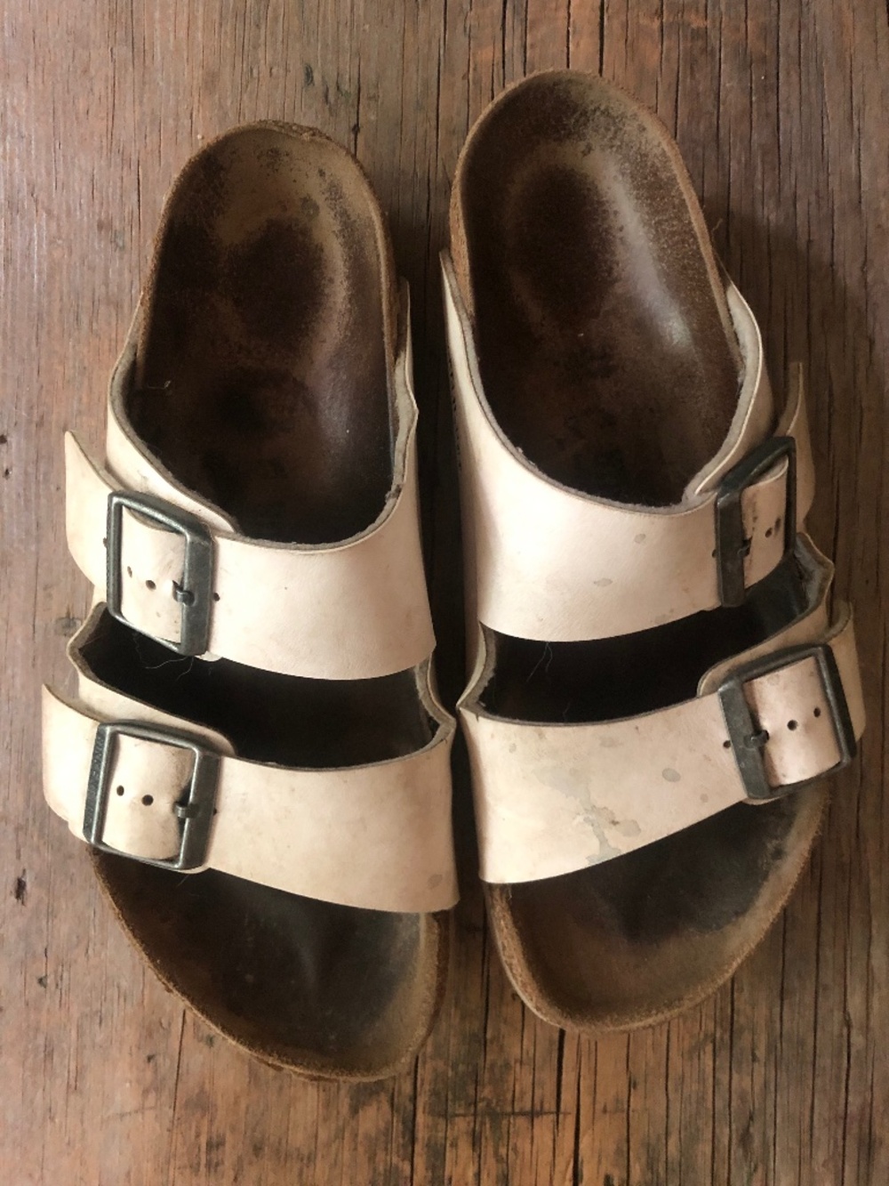 Birkenstock brand sanders white leather